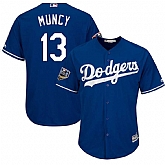 Dodgers 13 Max Muncy Royal 2018 World Series Cool Base Player Jersey Dzhi,baseball caps,new era cap wholesale,wholesale hats